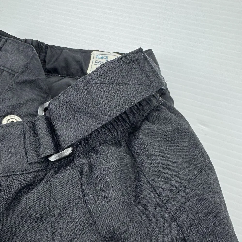 Childrens Place Snow Pants Kids 7 Black Adjustable Waist Athleisure Winter Ski